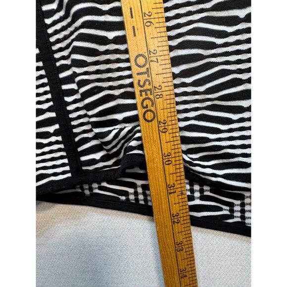 Cj Banks Womens Tunic Top Round Neck Asymmetrical Size 3X Black White 3/4 Sleeve - Picture 8 of 12